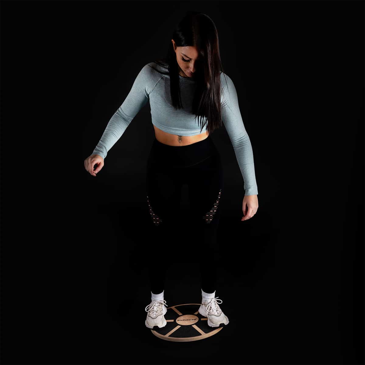 Quadro de equilíbrio de madeira para equilíbrio e coordenação Ø 39cm Quadro de equilíbrio de madeira para equilíbrio e coordenação Ø 39cm