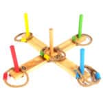 Jogo de atirar anéis de madeira com 5 cavilhas Jogo de atirar anéis de madeira com 5 cavilhas