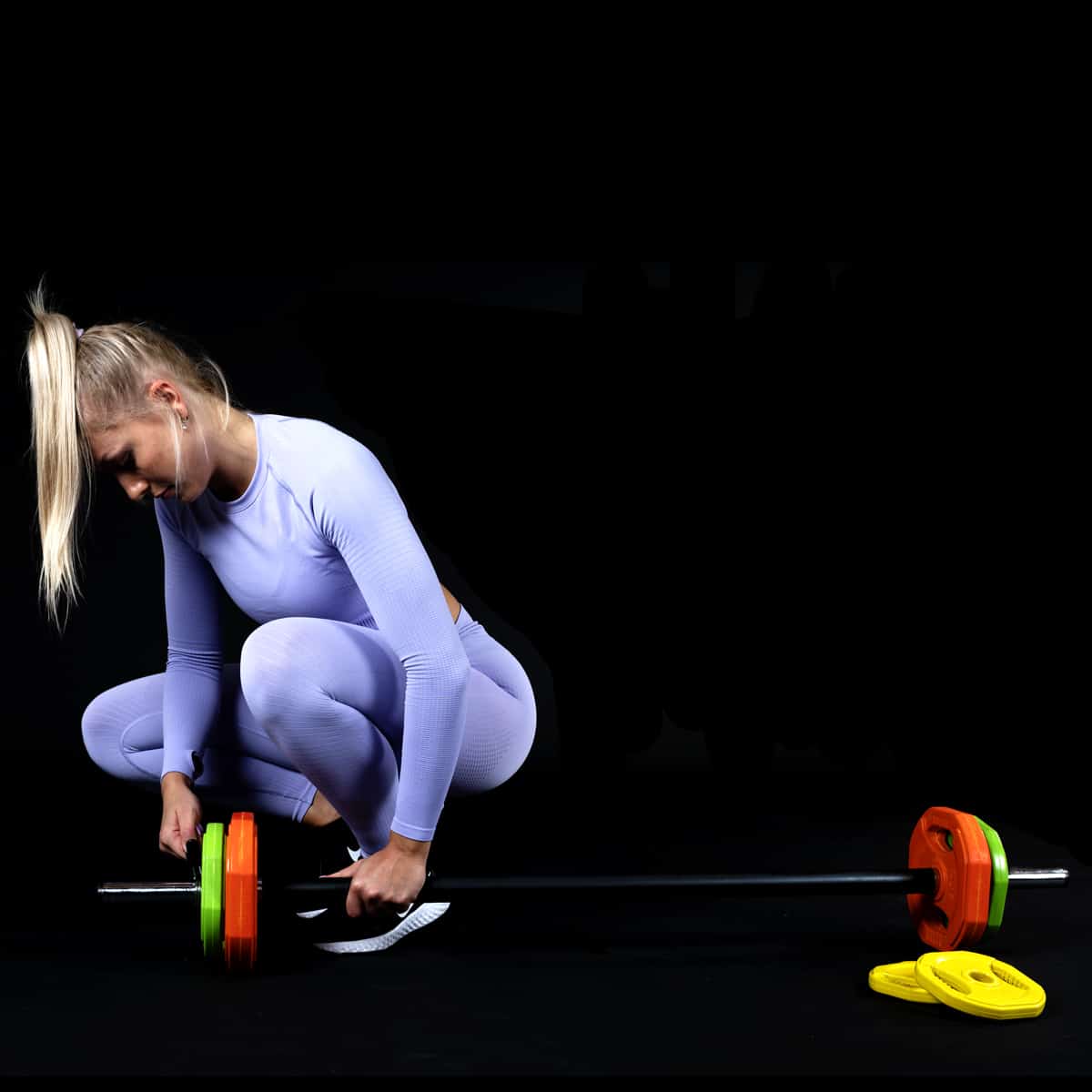 Kit per allenamento con i pesi con 6 dischi bar 2 dischi di arresto 31 mm 4