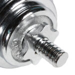 Set di dischi in gomma da 50 kg e barre cromate con foro da 25 mm 3