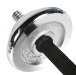 Set di dischi in gomma da 50 kg e barre cromate con foro da 25 mm 5