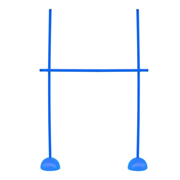 Poteaux en plastique avec plots et jalons pour entrainement agilite 3 piquets bleu