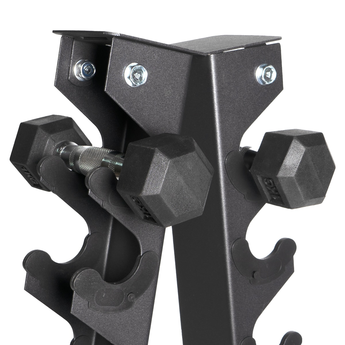 Rack de rangement arbre en acier 120cm pour 10 paires dhalteres 2