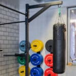 Wall mounted punching bag rack in steel 5