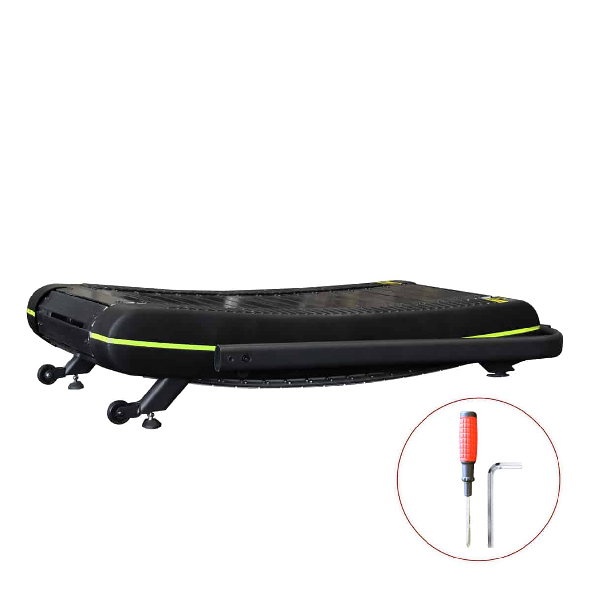 Curved steel treadmill without motor 2