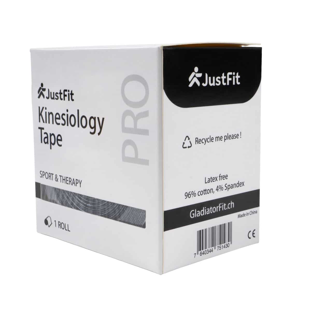 Tape Kinesiologie-Band aus Baumwolle 5m schwarz 1