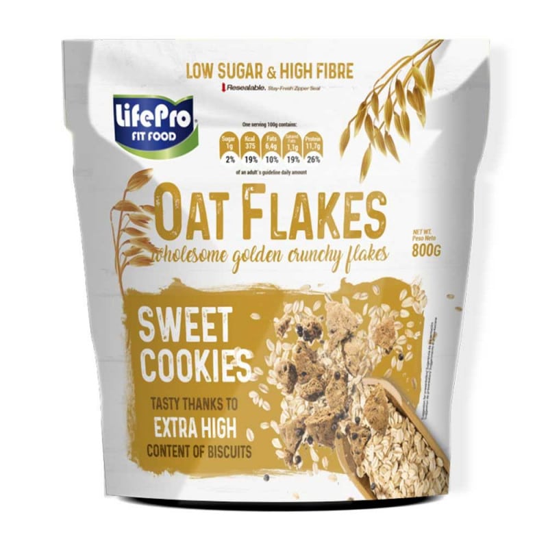 life pro fit food copos de avena cookies 800 g