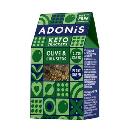 Keto Crackers 60g Adonis (paquete de 10) Oliva