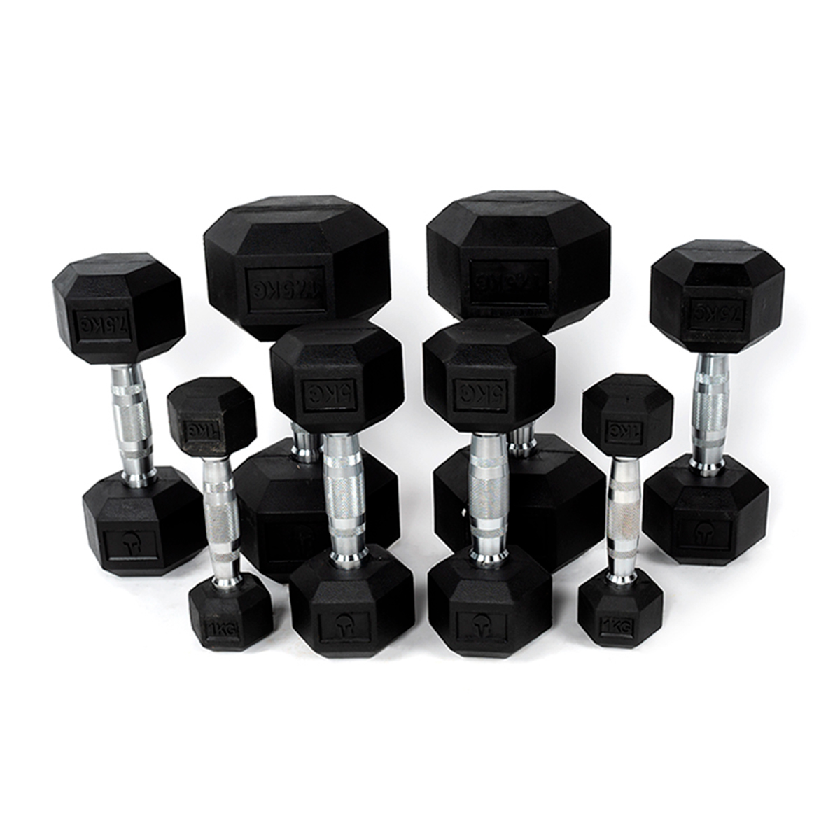 Haltere hexagonale en caoutchouc