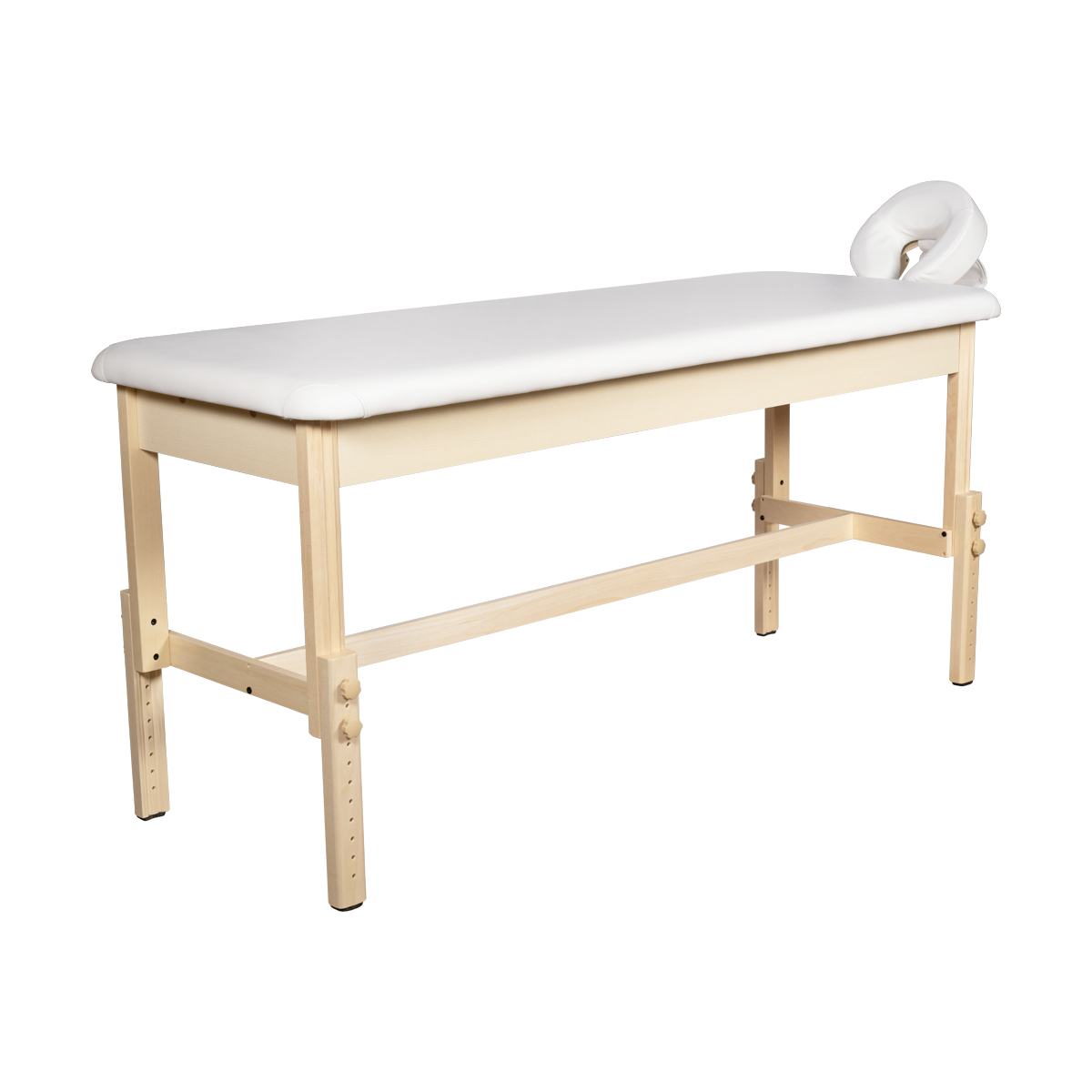 7640344757371 Table de massage fixe en bois 184cm blanc