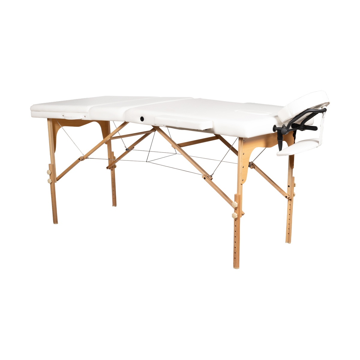 7640344759962 Table de massage pliante en bois blanc 2