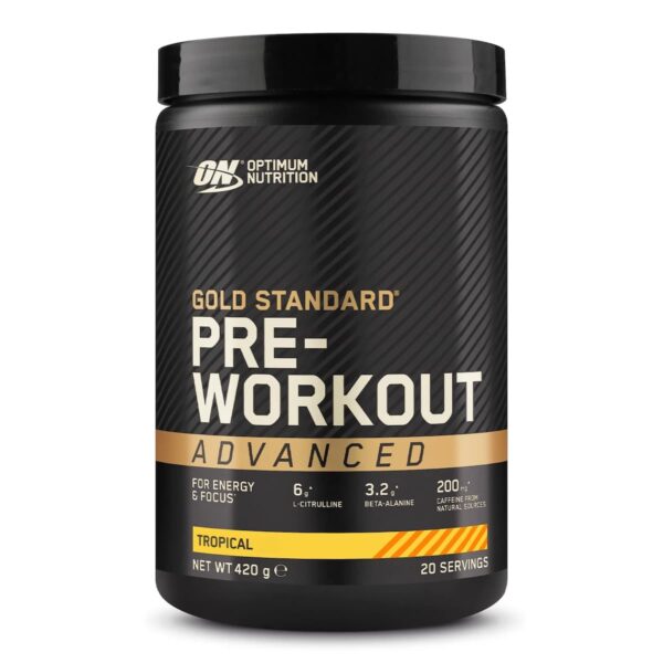 Gold standard pre workout advanced 420g Optimum Nutrition Tropical copie