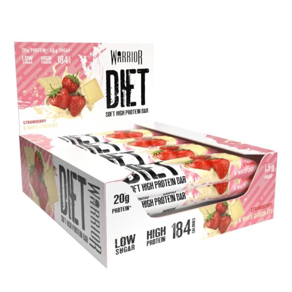 Warrior Diet Protein Bar 12x55gr strawberry white