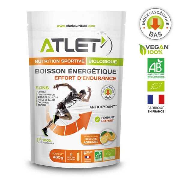 Boisson énergétique Bio 450g Atlet Orange
