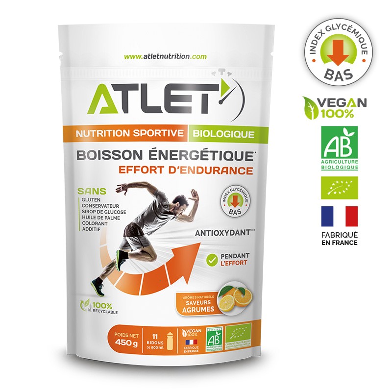 Biologische energiedrank 450g Atlet Sinaasappel