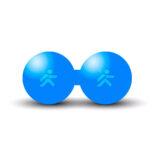 Bola de massagem dupla em ebonite "Foam Ball" Ø 6cm azul escuro