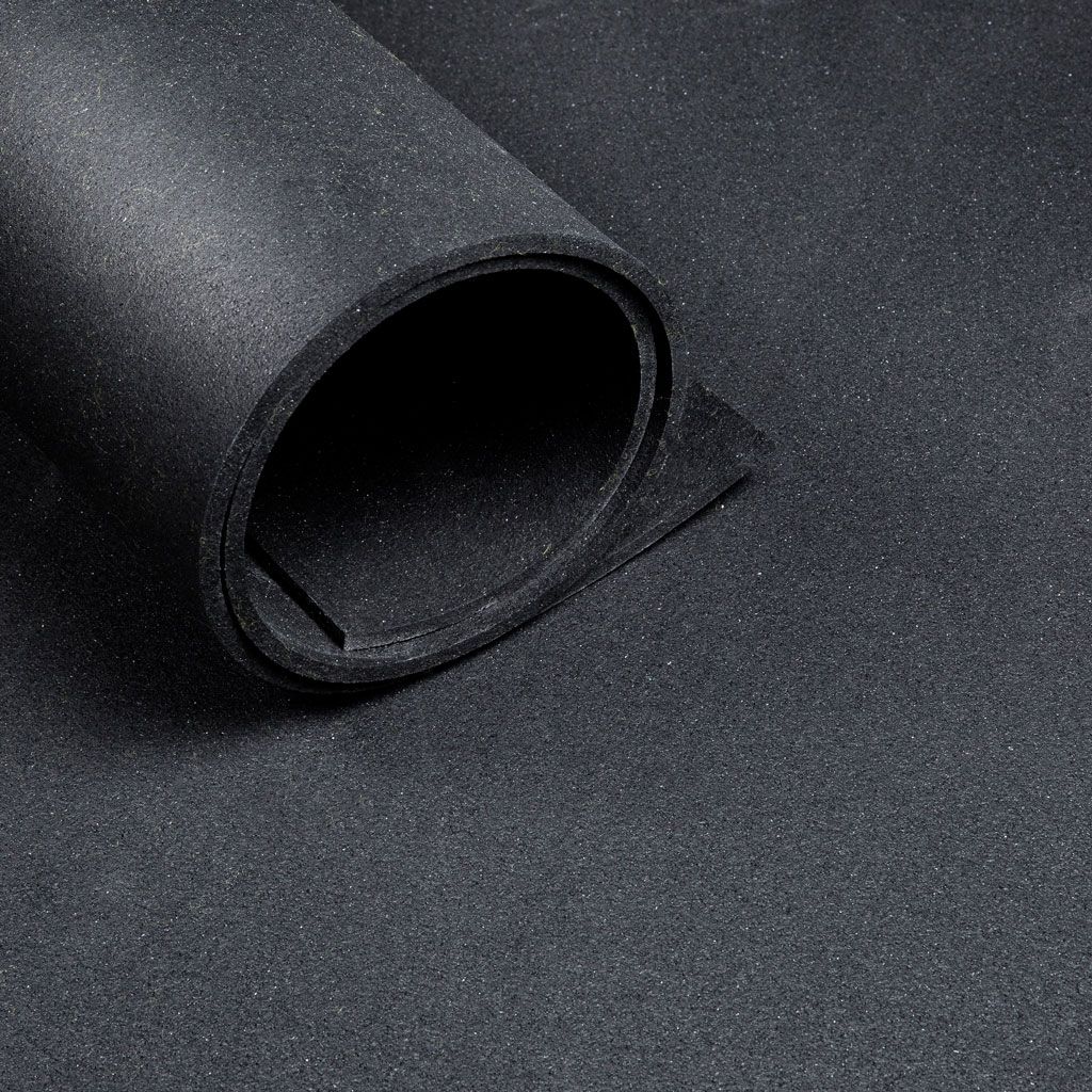 Gummiboden in Rollen Sportsflooring Rolls Pure Black 10x1.5m Stockz 22704