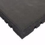Rubber flooring Connect Tiles Pure Black 50x100cm Stockz 1558