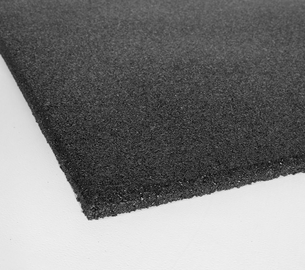 Rubber flooring Standard Tiles Black 100x100cm Stockz 94216