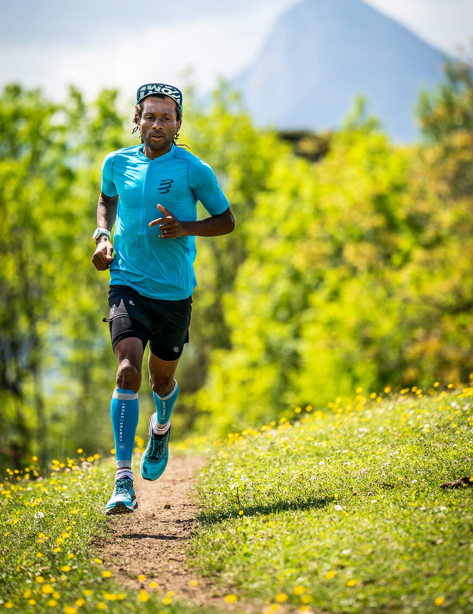 T shirt trail halve rits korte mouwen Homme Compressport 14684