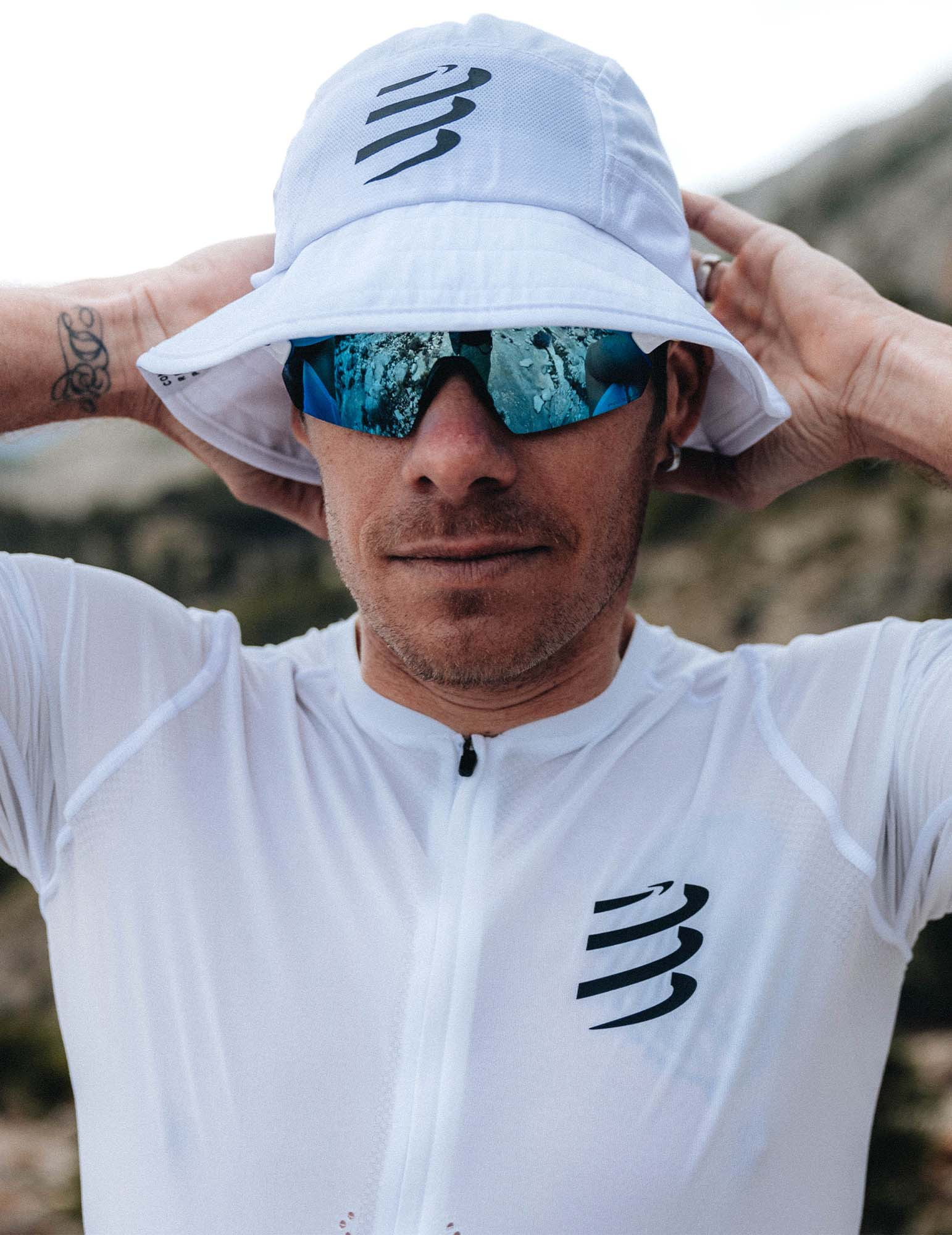 T shirt trail korte mouwen Trail halve rits korte mouwen Homme Compressport 24683