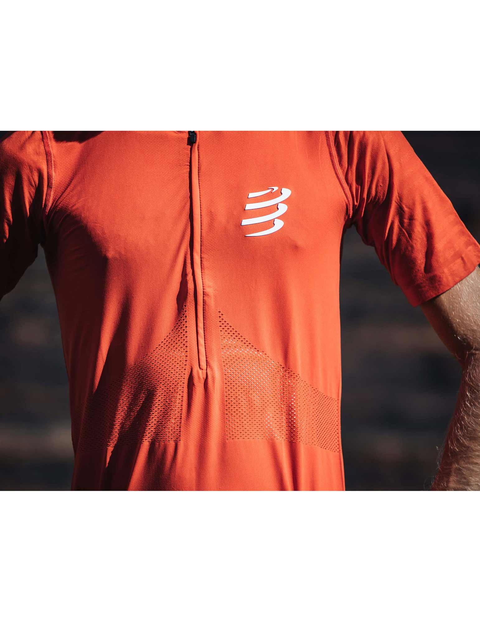 T shirt trail a courte Trail halve rits korte mouwen Homme Compressport 39003