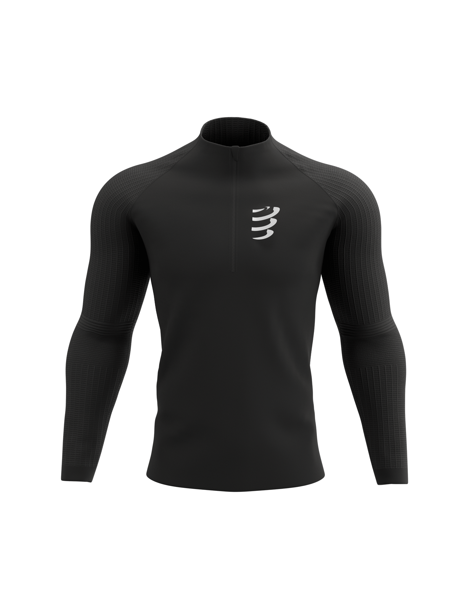 Giacca da uomo antivento senza cuciture con mezza zip per la termoregolazione Compressport 29688