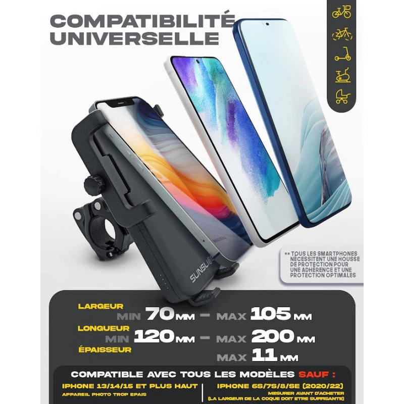 Cyclotron 5000mAh oplaadbare fietstelefoonhouder Sunslice 88105