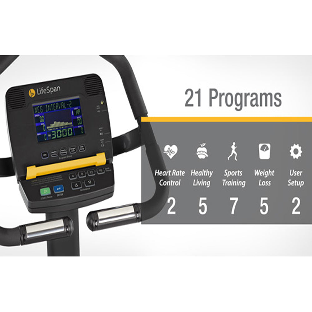 Velo semi professionnel Hometrainer Upright Bike C5i Self Generating LifeSpan Fitness 48270