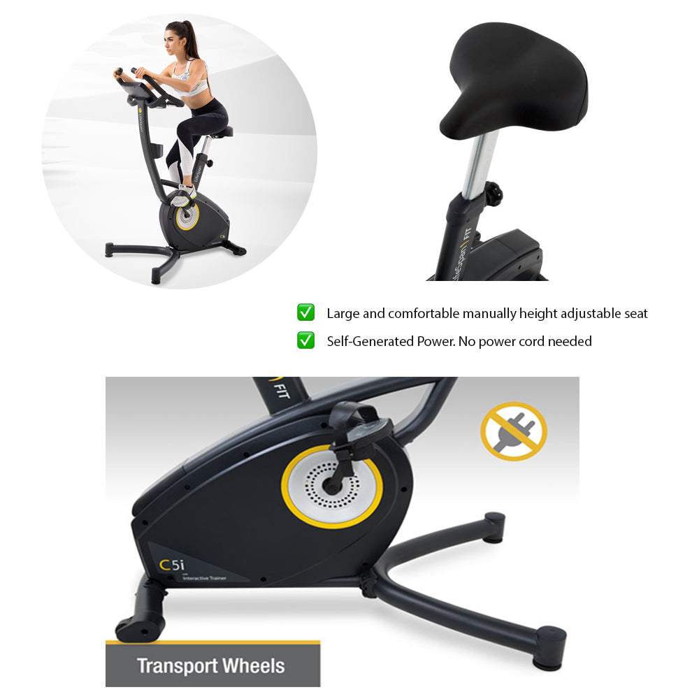 Velo semi professionnel Hometrainer Upright Bike C5i Self Generating LifeSpan Fitness 60069