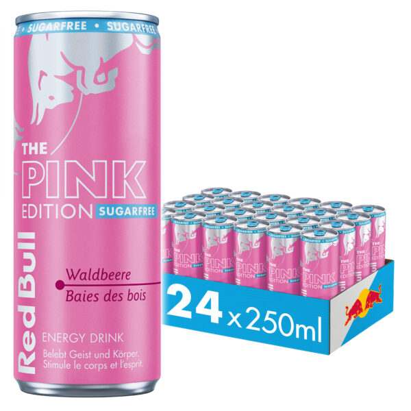 Red Bull Energy Drink Pink Edition Sin Azúcar 250ml paquete de 24 17792