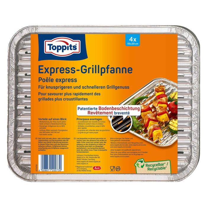 Topptis Vaschetta per barbecue in alluminio Express confezione da 4 54336