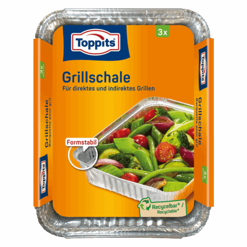 Topptis Vassoio per barbecue in alluminio confezione da 3 42807