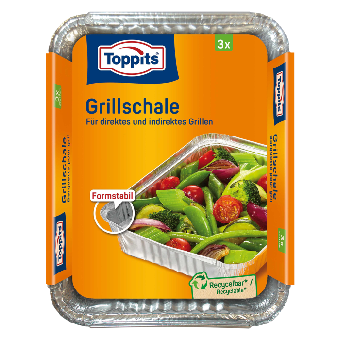 Topptis Vassoio per barbecue in alluminio confezione da 3 42807 Topptis Vassoio per barbecue in alluminio confezione da 3 42807