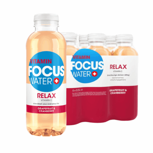 Eau vitaminée "Relax" 500ml Focus Water 500ml (Lot de 12)