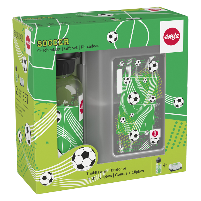 Kids Football water bottle and snack box Emsa 83048