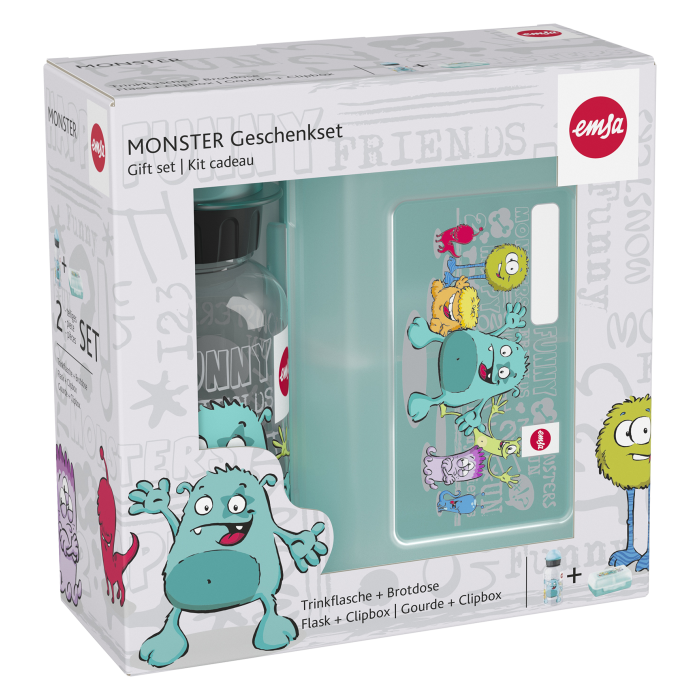 Kids Monstre water bottle and snack box Emsa 44119