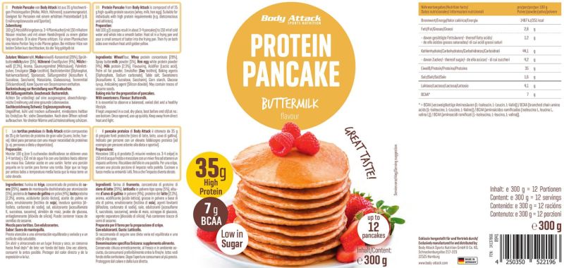 Ingredients Protein Pancake 300g Body Attack
