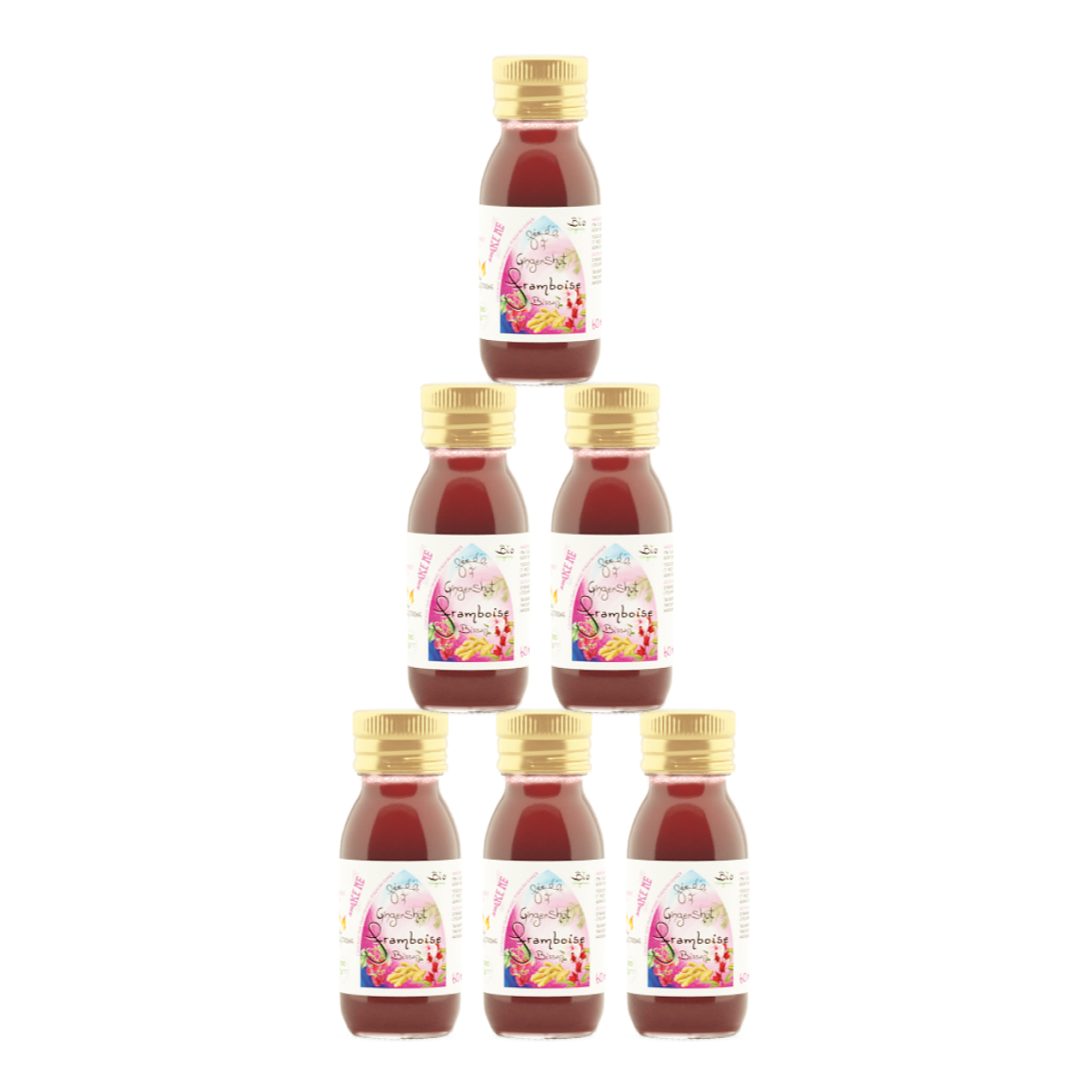 Shots de gingembre Framboise Bissap 60ml Fee dOr Lot de 36 38638 1