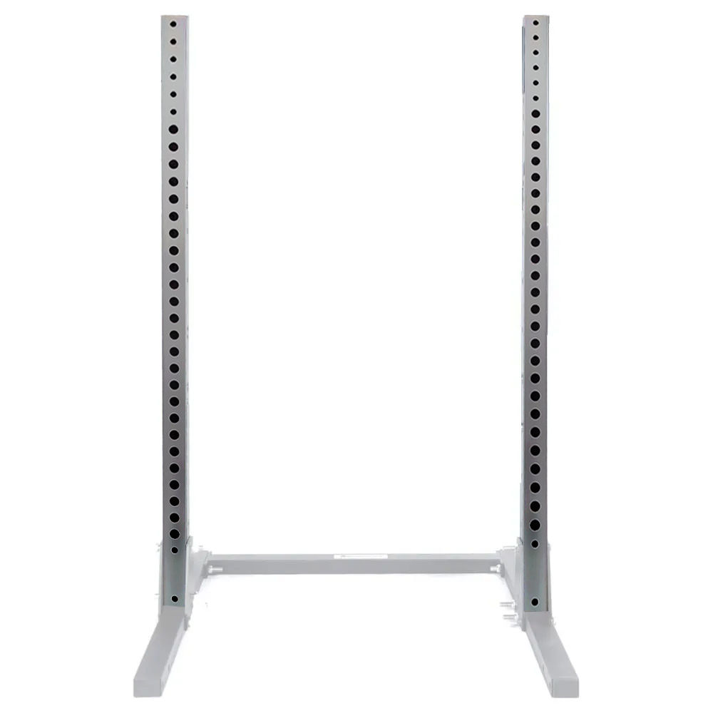 Station rack cage a squat musculation pro en acier poteaux gris 2