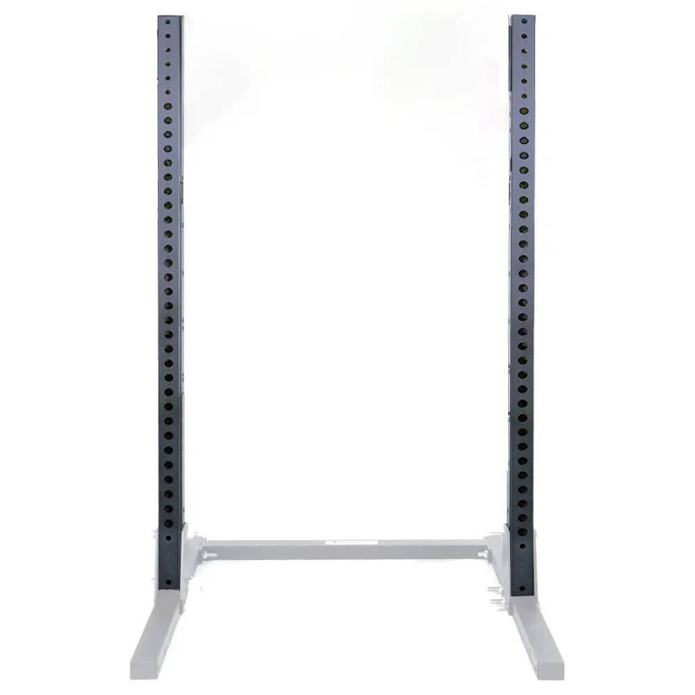 Station rack cage a squat musculation pro en acier poteaux noir 2