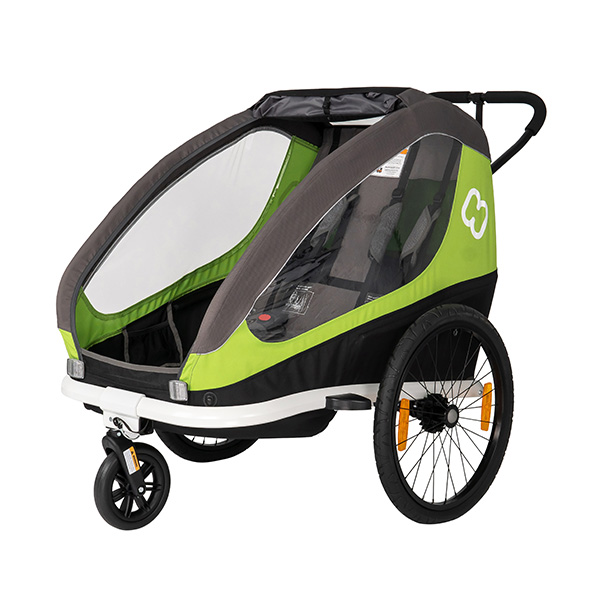 hamax ham400050 traveller child bike trailer green two seats bicycle stroller a 946427 1